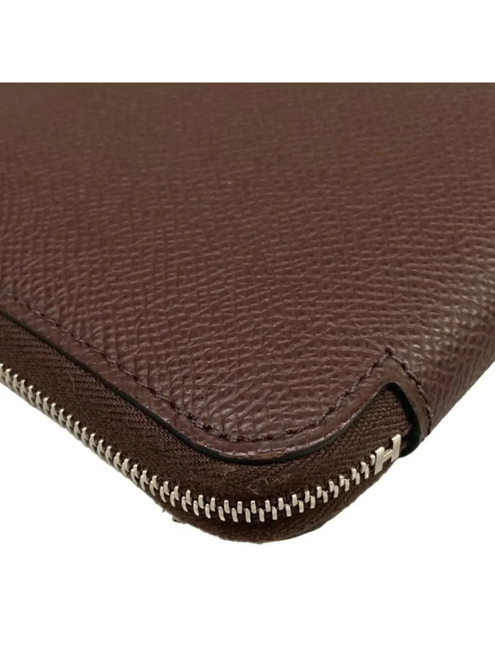 Hermes Wallet Azap Long Silk Dark Brown Zip Around